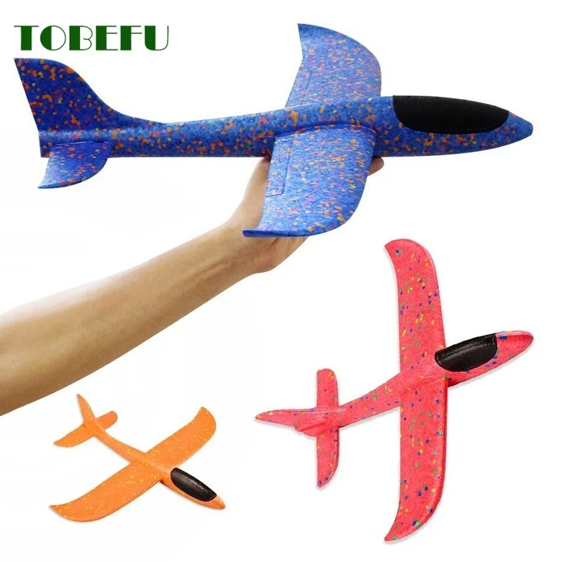 

TOBEFU Hand Throw Airplane EPP Foam Launch Glider Aircraft Plane Model Outdoor Kid Toys for Children's Educational 37/49 CM
