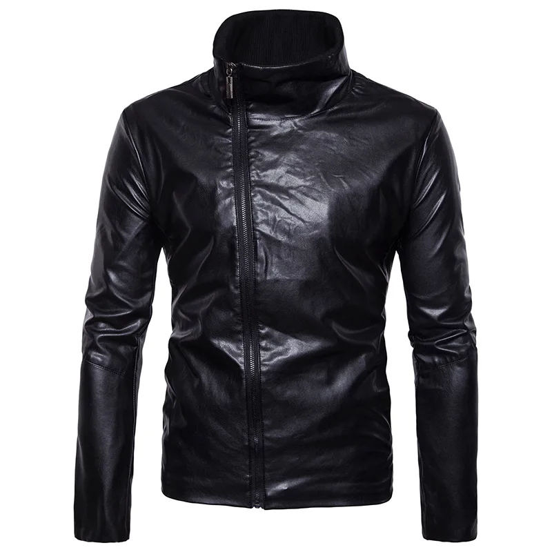 Plus Size 4xl Fashion Pu Leather Men Motorcycle Leather