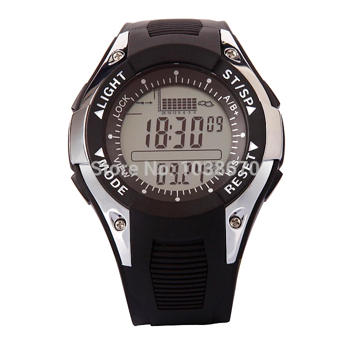 Multifunction Men Digital Fishing Watch Barometer Monitor Thermometer Altimete Storm Warn 6 Spot Data Record Waterproof