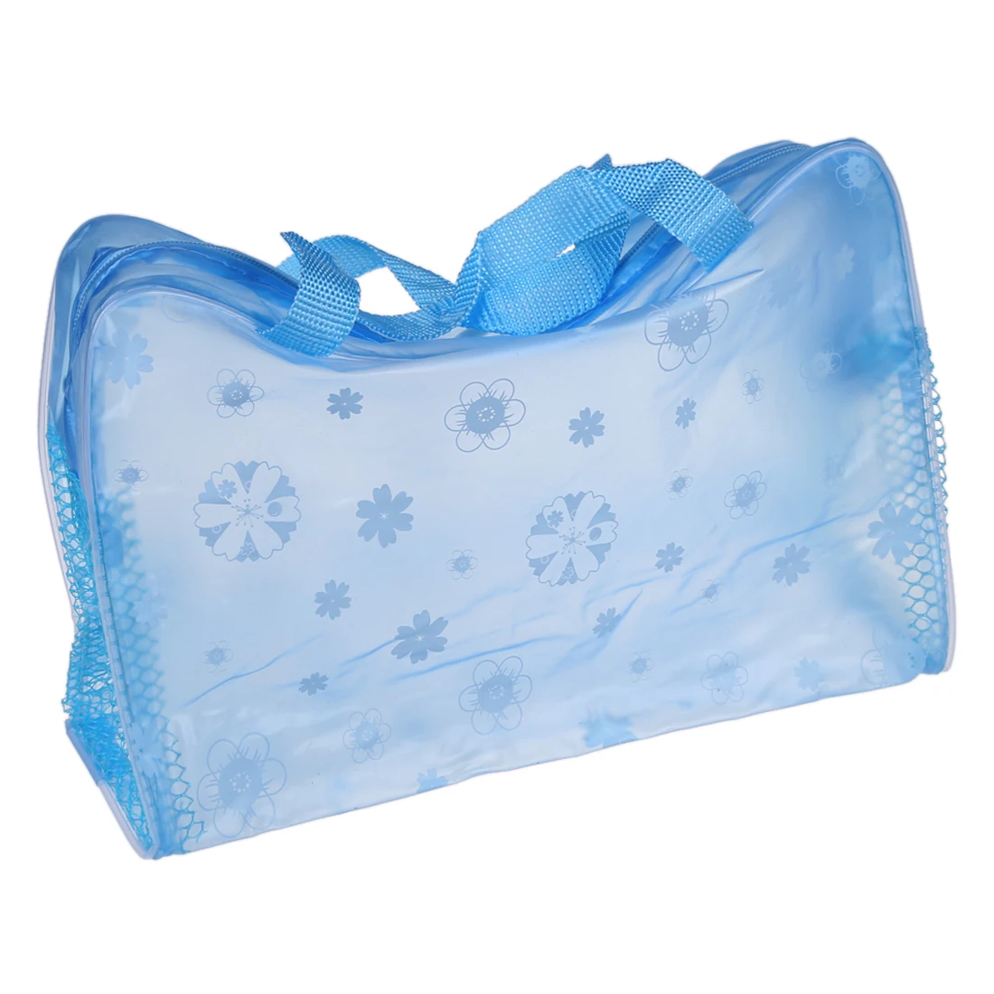 

Floral Print Transparent Waterproof Cosmetic Bag Toiletry Bathing Pouch Blue