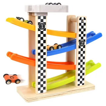 

1PCS/Set Wooden Track car slide Children Traffic Rail Toy Disassembling Combination Track Intersection Baby Educational Toys