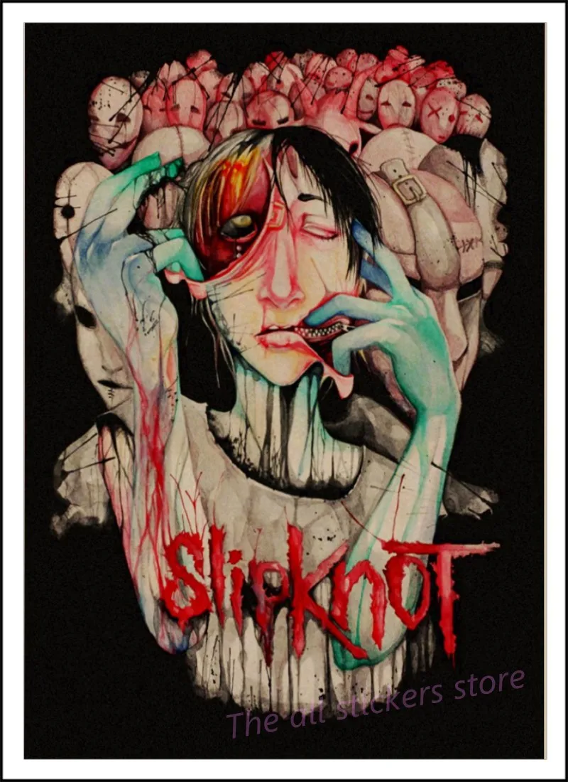 Slipknot тяжелый металл плакат/рок-группа/крафт-бумага/Бар плакат/наклейки на стены/Ретро плакат/декоративная живопись/6036