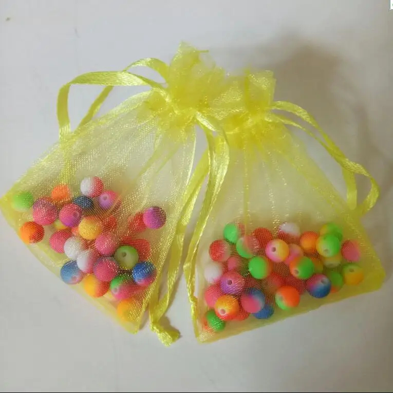 Лидер продаж 1000 шт. 11 см x 16 см drawstring Свадьба Рождество вечерние мешочек из органзы завязками ювелирные изделия в упаковке Bag пряжа сумки