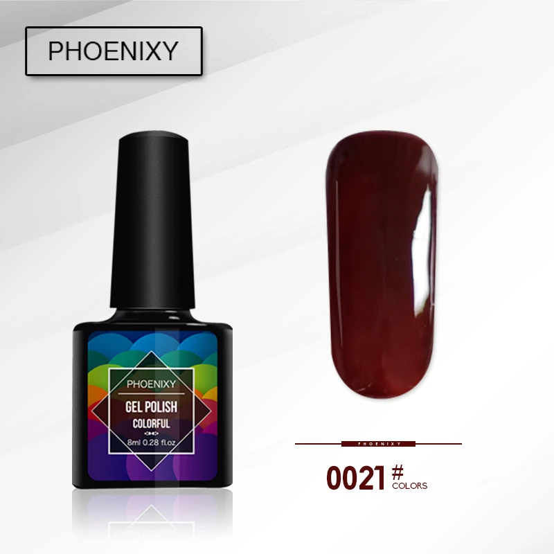 Phoenixy 8 пилка для ногтей 44 разноцветный гель для ногтей лак личная гигиена Лаки Однотонная одежда лак для ногтей, маникюр гель маникюрный лак - Цвет: 0021