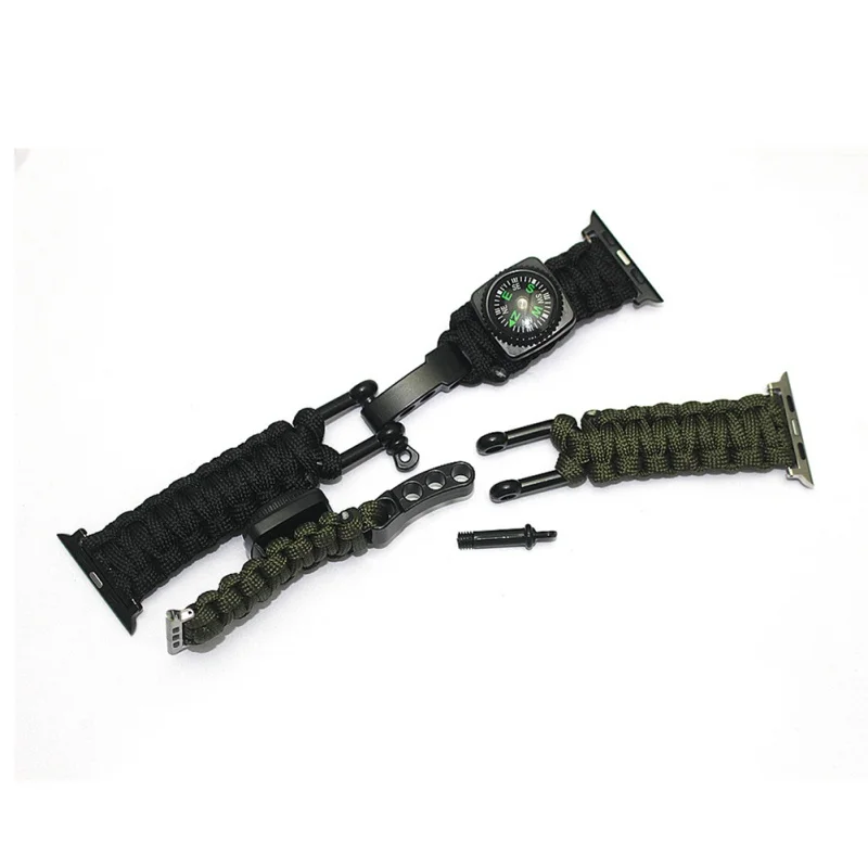 Outdoor Survival keep Safety Compass Mini Tool Bracelet Multifunctional Compass Thermometer Adjustable connector Belt H2