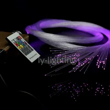 Модные Оптическое волокно свет изменения цвета RGB Беспроводное управление РФ DIY звезды потолочный светильник multi-режимы оптического волокна ночника свет