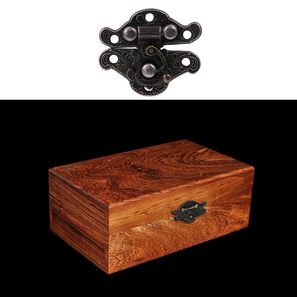 Vintage Style Antique Bronze Hasp Latch Jewelry Wooden Box Lock