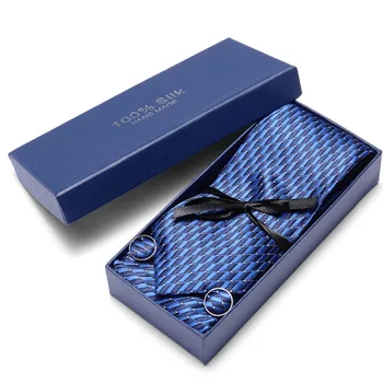 

Paisley Check Dot 100%Silk Wedding Jacquard Woven Men Classic Man's Tie Necktie extra long size 145*7.5cm gift box packing