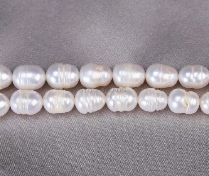 Натуральный пресноводный неправильной нитью рисовой формы жемчужные бусины для самостоятельного изготовления ювелирных изделий браслет ожерелье прядь 15'' - Цвет: WHITE HEAVY  LINES