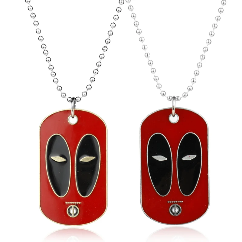

dongsheng Comic Anime Jewelry Deadpool Necklace Dead Dog Tag Letter Dead Pool Pendant Necklace Chain Trendy Neck lace Collier