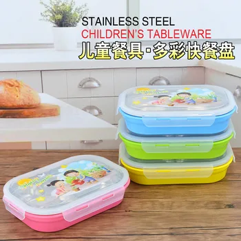 

Fashion Lovely Cartoon Lunch Box Bento Flask Container for Food Stainless Steel Table Ware Storage Lunch Box for Picnic School