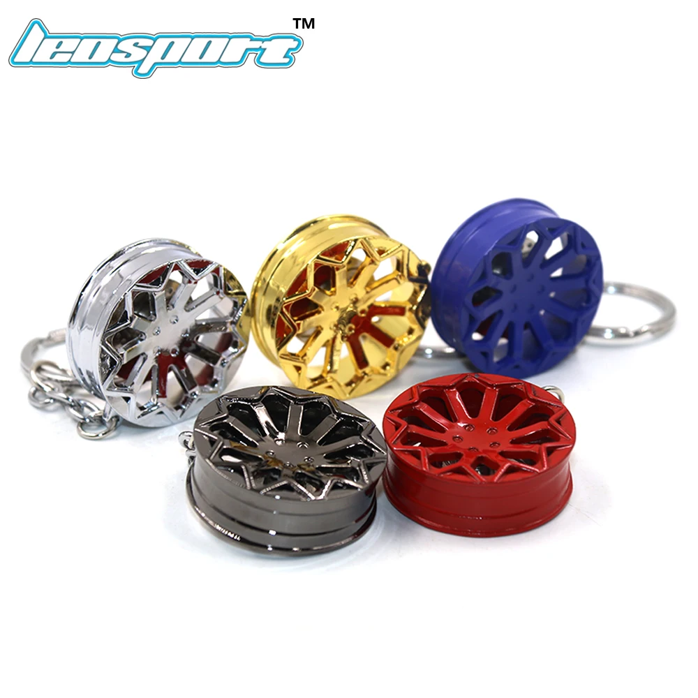 

LEOSPORT-RIM wheel keychain Car wheel Nos Turbo keychain key ring metal with Brake discs 004