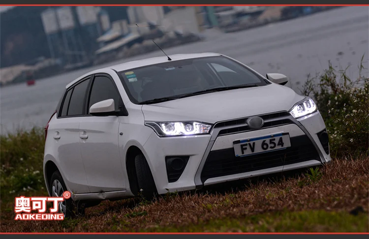 AKD Авто Стайлинг фара для Toyota Yaris 2013 фары светодиодные ходовые огни биксеноновые фары Противотуманные фары ангельские глаза Авто уровни