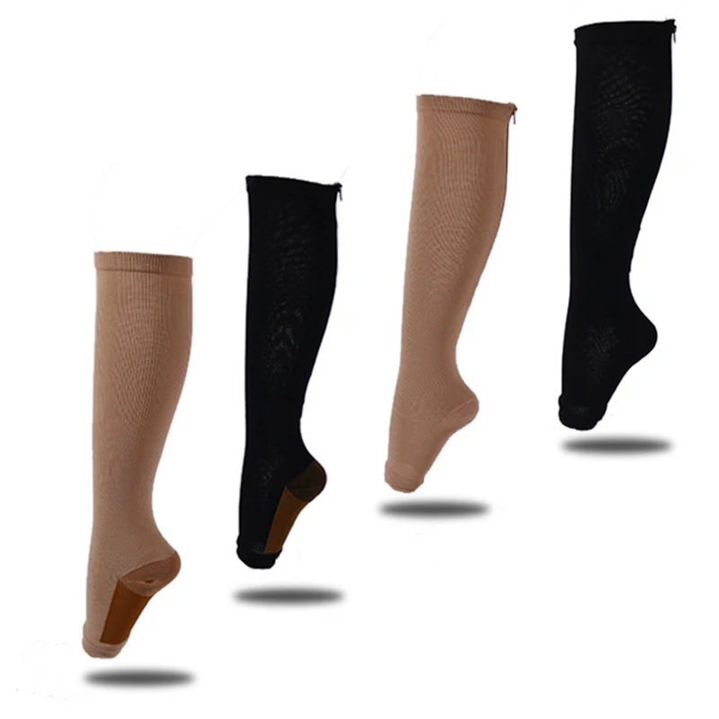 1 пара Компрессионные носки до колена на молнии|compression socks|sox compression sockstoe socks |