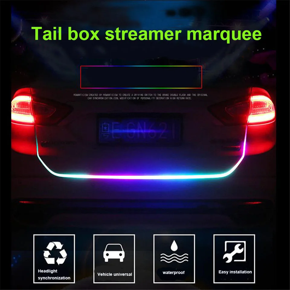 

Turn Signal Flow Led Trunk Strip Light Tailgate Luggage 12V Car Rear Lamp Dynamic Streamer Floating for Kia Lada + Gift