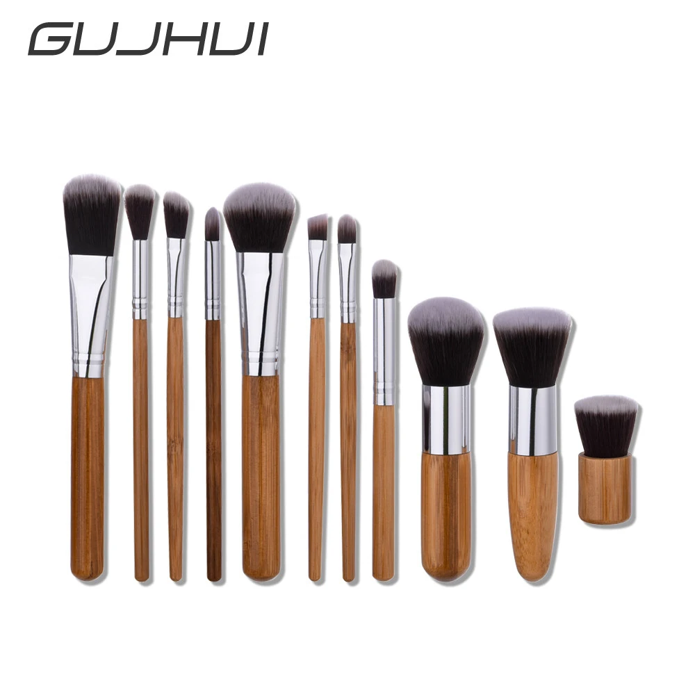 11Pcs Blending Pencil Foundation Eye Sshadow Makeup Brushes Eyeliner Brush
