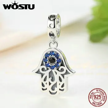 

Genuine 925 Sterling Silver Hamsa Hand Eye Charms Dangles Fit Original WST Bracelet Necklace Authentic Jewelry Gift