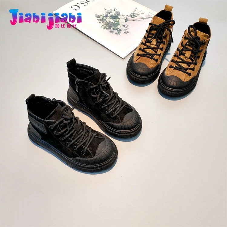 

Children Hight Cut Casual Shoes 3-12T Boys Girls Football Run Sport Shoes Toddler Kids Flats Genuine Leather Leisure Shoes 9077