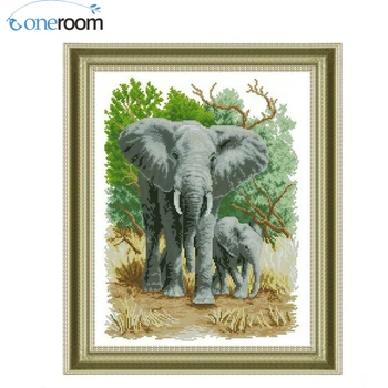 

DMC Cross stitch,Sets For Embroidery kits,Precise Printed elephants Patterns Counted Cross-Stitching