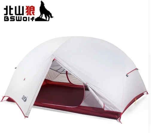 BSWolf 1-2 человек алюминиевый полюс палатка серый 20D силикон/красный 190T водонепроницаемый горный туризм Велоспорт Открытый Кемпинг палатка