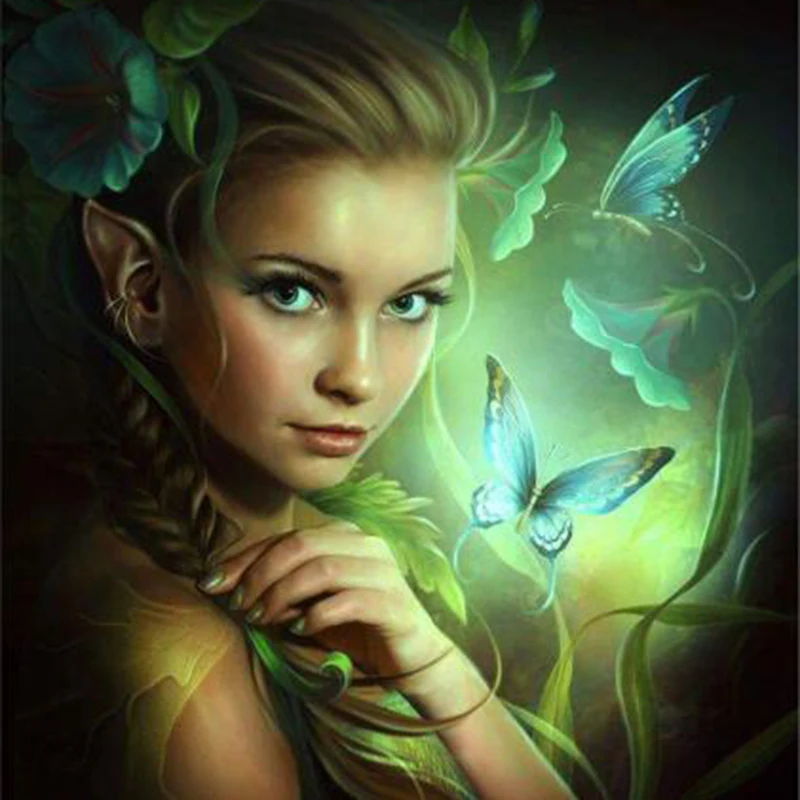 5D Diy Daimond Painting Beauty Elf&ampButterfly 3D Diamond Round/Square Rhinestones Diamand Embroidery TT740 | Дом и сад