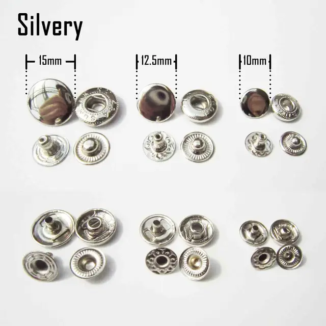 25sets Metal No Sewing Snap Button Press Stud Leathercraft Leather Bag ...