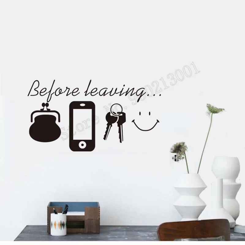 Vinyl Art Removeable Poster adesivos de parede Quarto Wall Sticker Before leaving Home Decoration Mural Decals Ornament LY1052 | Дом и сад