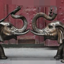 Bi003142 3" Китайский Фэншуй Бронзовый ruyi Дракон Yuanbao Феникс слон счастливая Статуя Пара