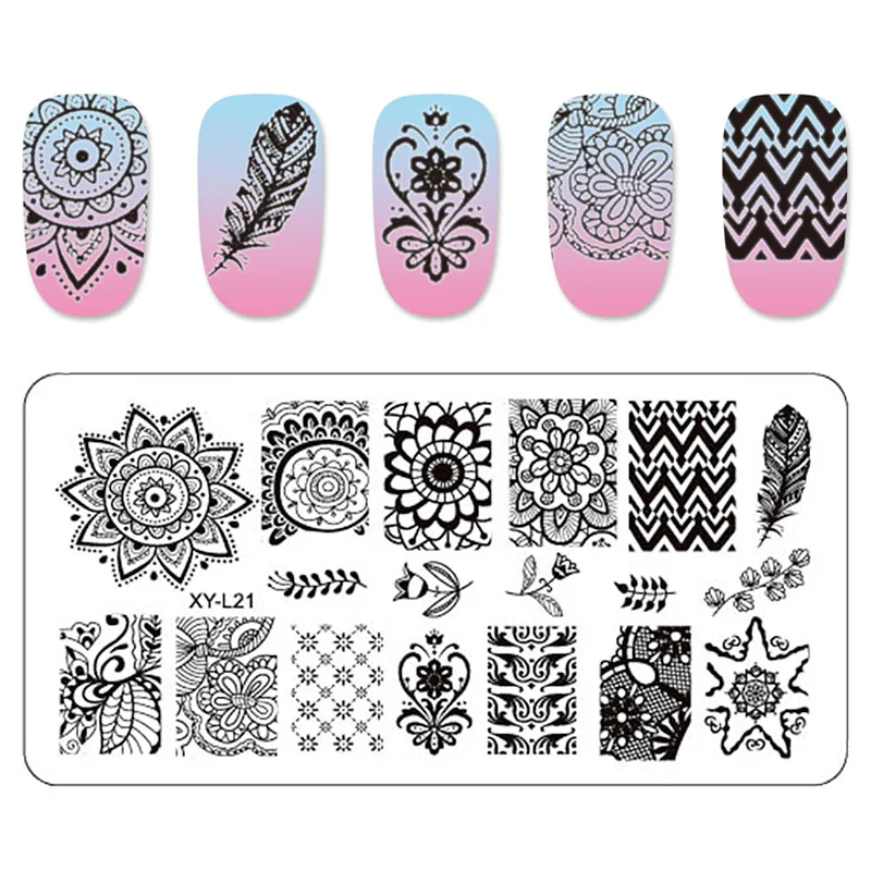Hot Sale 32pcs 12*6cm XY-L Series Nail Stamping Plates DIY Image Plastic Nail Art Manicure Templates Salon Beauty Polish Tools 5