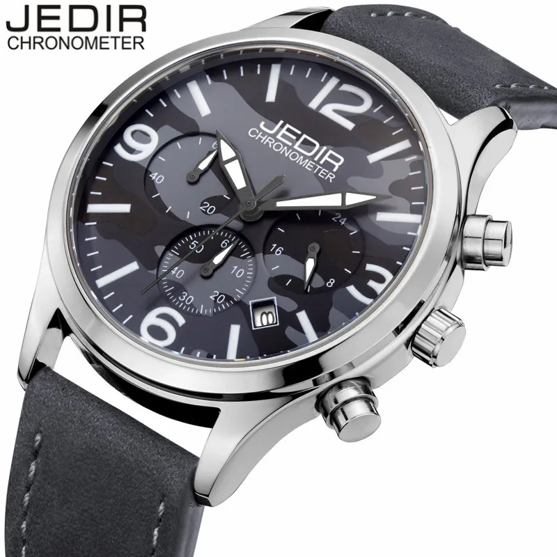 

JEDIR Mens Watches Military Sport Quartz Watch Chronograph Luminous Analog Clock relogio masculino birthday gift erkek saat N90