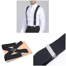 Горячая 50 мм широкие эластичные регулируемые мужские брюки подтяжки X форма с крепкими металлическими зажимами WML99