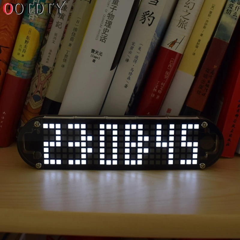 OOTDTY DS3231 измеритель температуры Высокая точность DIY цифровой точечный матричный светодиодный Будильник комплект с прозрачным чехол отображение даты и времени
