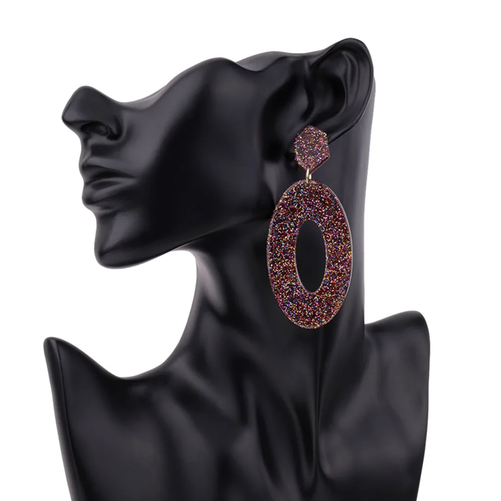 

Zerotime #P501 2019 NEW FASHION Vintage Acetate Board Acrylic Geometric Oval Pearlescent Earrings Women Jewelry Free Shipping