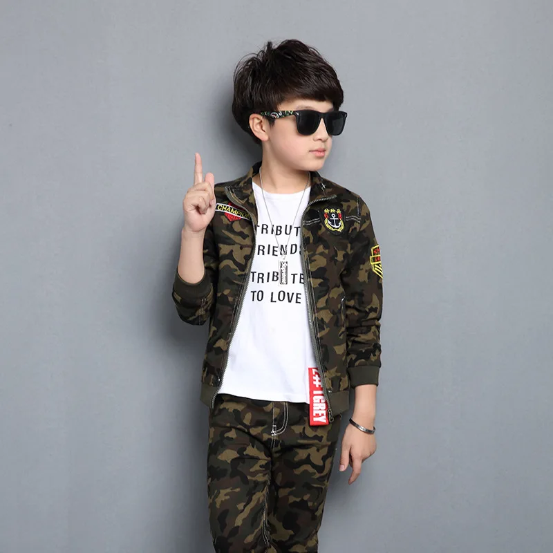 Boys and girls set 2017 new children's uniforms, children's Korean version, spring and autumn year-old girls camouflage clothing