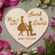 Пользовательские для предложения, свадебное сохранение даты набор магнитов, персональная форма сердца свадебные приглашения, свадебные любимые магниты подарки