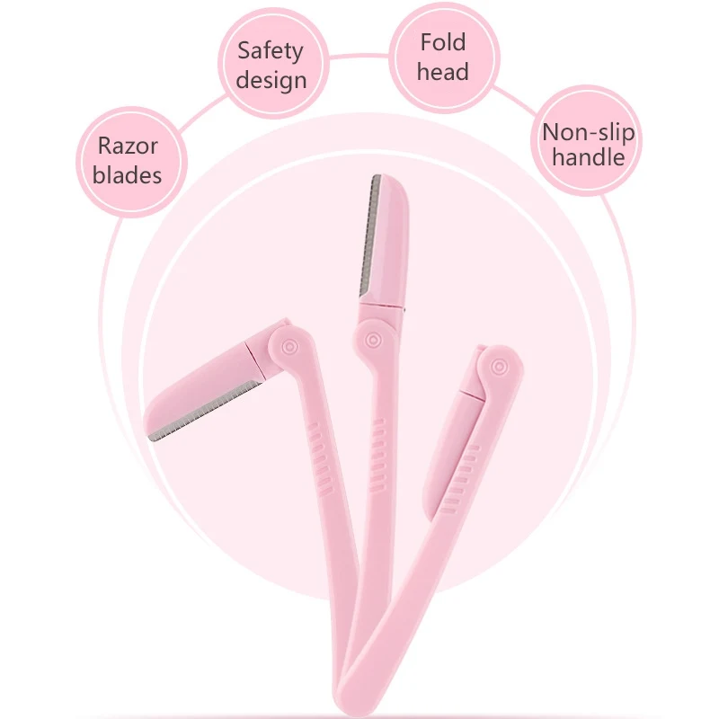 3 шт складной триммер для бровей складной нож дизайн головы портативная Бритва для бровей Бритва
