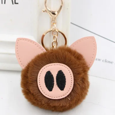 31 Цвета-Kawaii Маленькая 8 см брелок для ключей с меховым шариком-детская вечерние подарок брелок для ключей с меховым шариком, детские образовательные Hairball keych - Цвет: style22