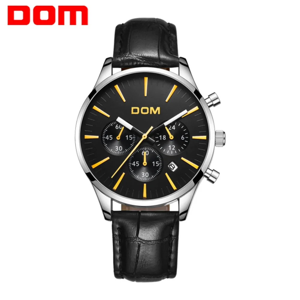 

DOM Mens Watches Top Brand Luxury Waterproof Wrist Watches Ultra Thin Date Simple Casual Quartz Watch For Men Sports Clock M-635