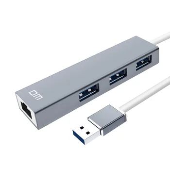 

3 Port USB3.0 High speed HUB with 1000mbps ethernet port CHB012 support 1TB HDD transfer speed up to 300mb/s