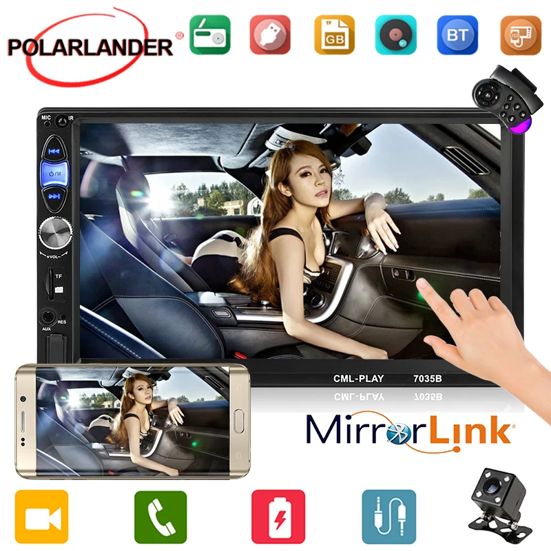 

7'' Touch Screen Multi-languages AUX USB TF 2018 New 2 Din MP5 MP4 Bluetooth Car Radio Stereo 12V Mirror Link