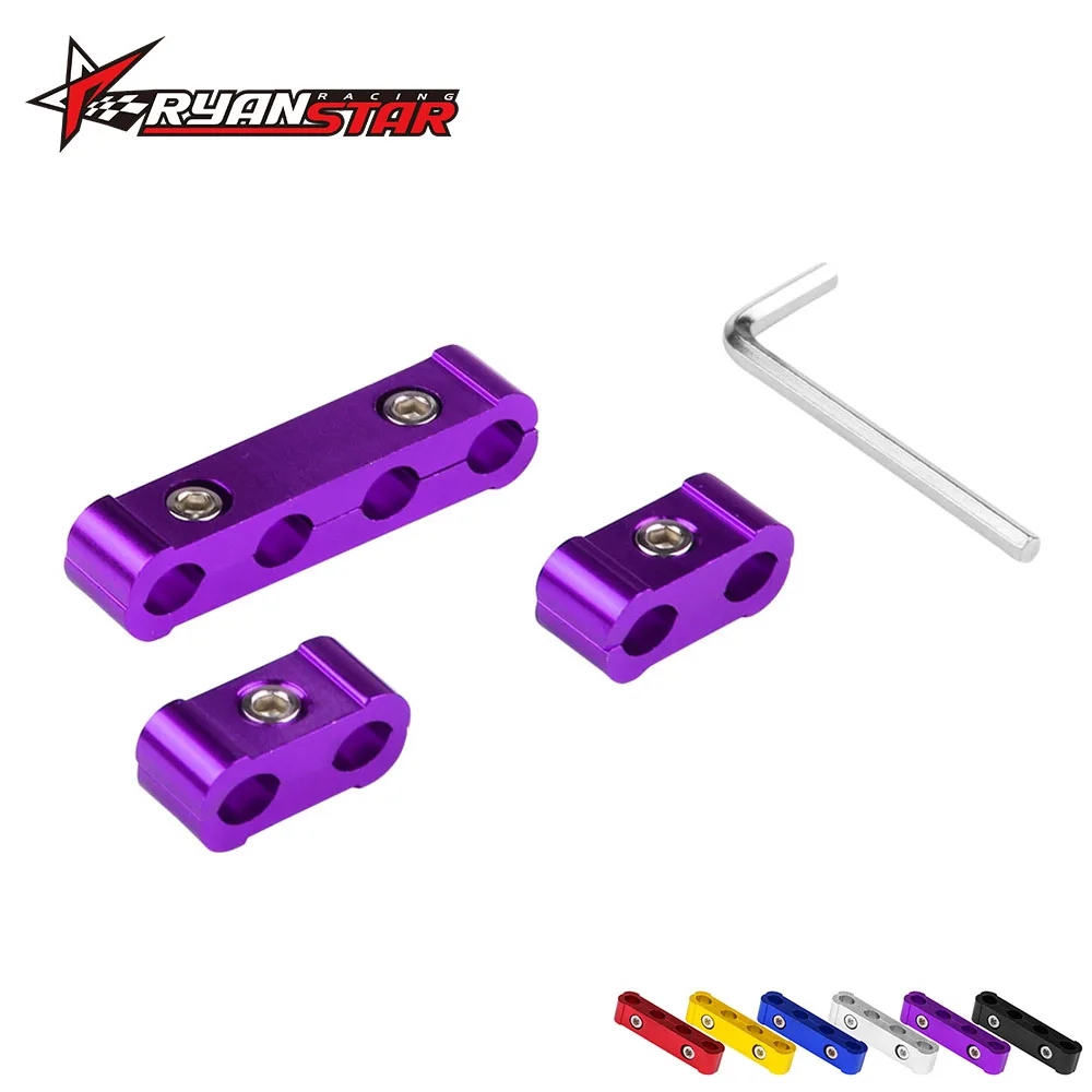 

Universal Racing Car Styling Engine SPW Spark Plug Wires Separator Divider Four-hole Clamp Kit for 8mm 9mm 10mm