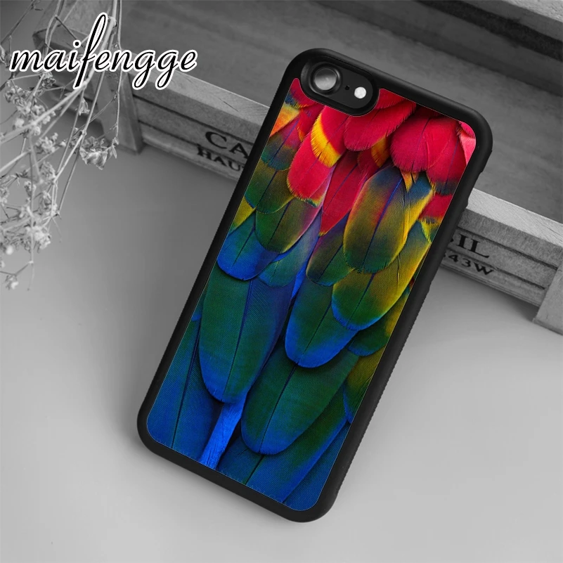 maifengge Parrot Feathers Colourful Bright Case For iPhone ...
