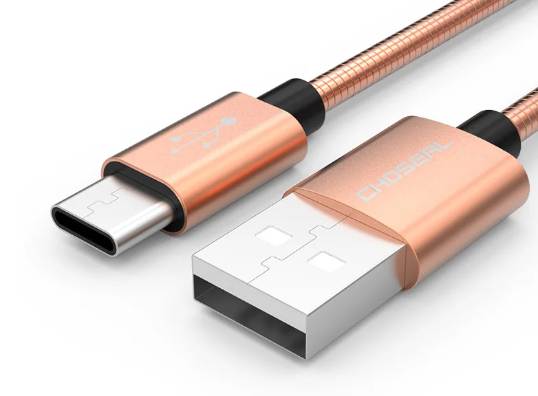 CHOSEAL usb type C кабель для быстрой зарядки USB C к USB A шнур для передачи данных зарядное устройство для samsung Galaxy S10 S9 S8 Plus Note 9 8 LG V20 - Цвет: Rose