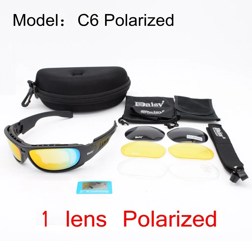 DAISY Goggles 4LS мужские военные поляризованные солнцезащитные очки для улицы мужские спортивные очки для страйкбола мотоциклетные велосипедные очки - Цвет: C6 Polarized