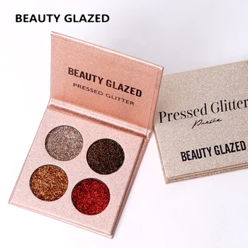

BEAUTY GLAZED Fashional Luminous Eye Shadow Easy To Wear Glitter Eyeshadows Natural Matte Shimmer Natural Makeup 4 Colors In 1