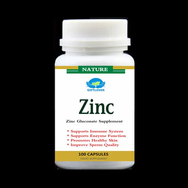 100pcs/bottle, Pure and High Quality Zinc Gluconate Zn Supplement