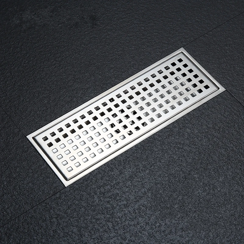 Quality-assurance-304-solid-stainless-steel-300-x-110mm-square-anti-odor-floor-drain-Large-flow