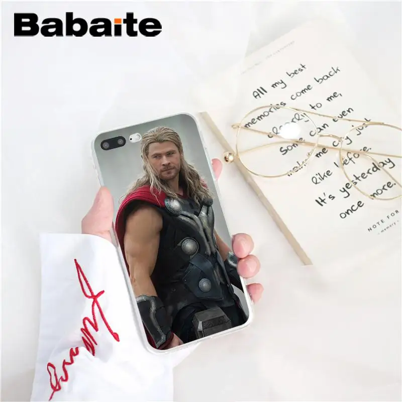 Babaite Chris Hemsworth Мстители Тор ТПУ черный чехол для телефона чехол для iPhone 6S 6plus 7plus 8 8Plus X Xs MAX 5 5S XR 10