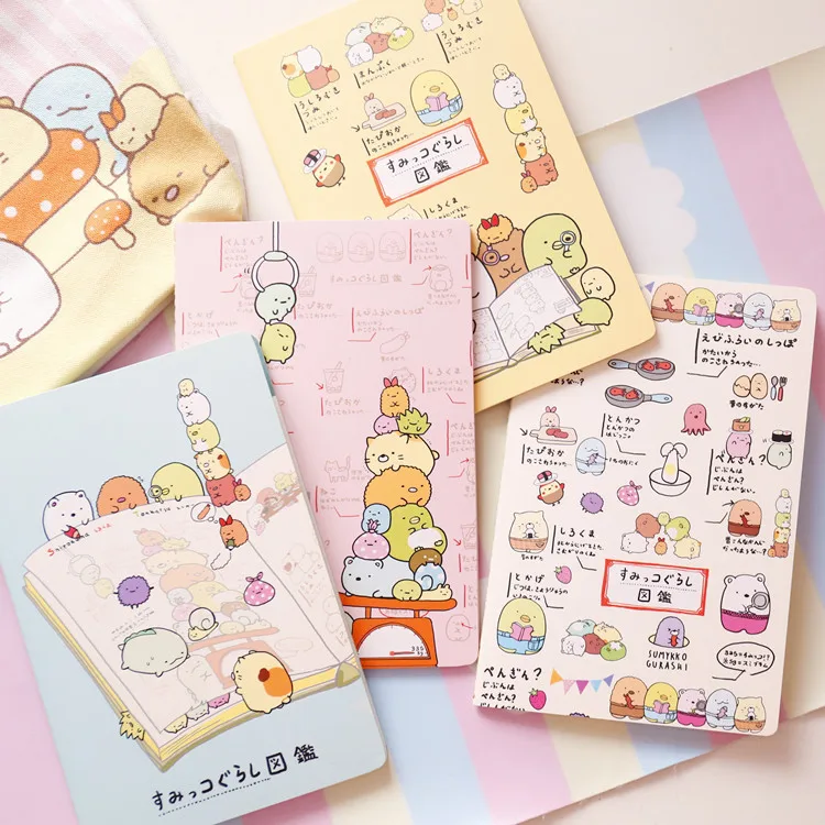 

1PC Kawaii Cartoon Sumikko Gurashi Hard Cover Colored Page Coil Book Portable Pocket Notebook Cute Diary Notepad stickers