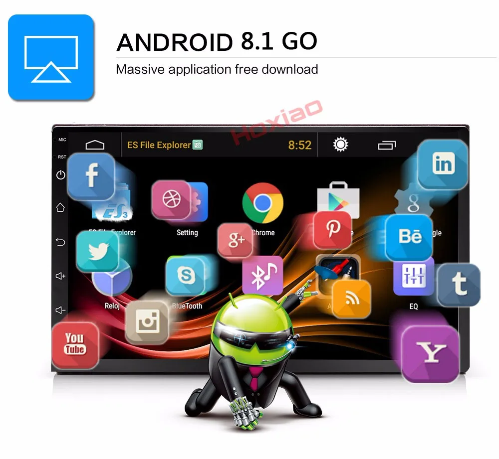 Android 8 1 2 Din Автомобильный Радио Мультимедийный видео плеер Универсальный Авто